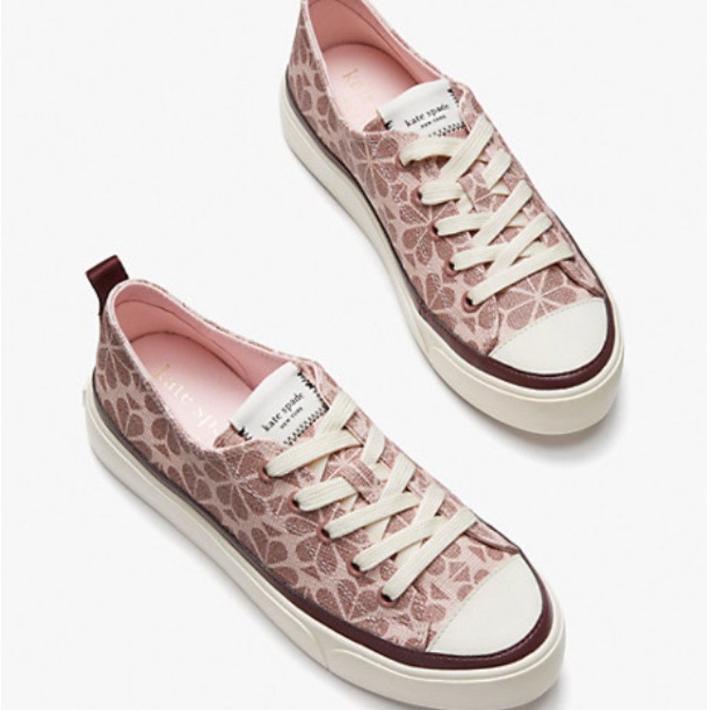 kaia spade flower coated canvas sneakers-NEW IN BOX-size 7.5 run big fits 8-8.5